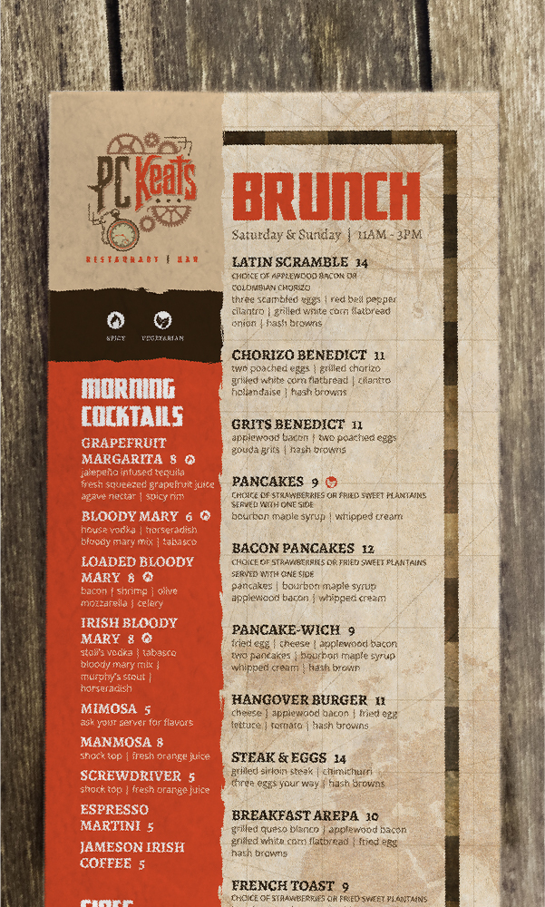 PCKeats brunch menu